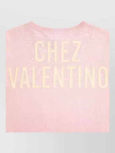Valentino Garavani Printed Cotton T-shirt Clothing In Pink