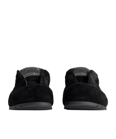 Balenciaga Dumbo Sabot In Distressed Suede Calfskin Men In Black