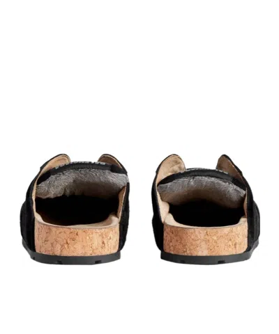 Balenciaga Dumbo Sabot In Distressed Suede Calfskin Men In Black