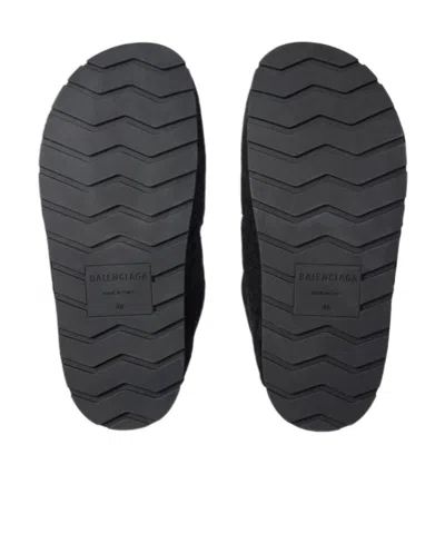 Balenciaga Dumbo Sabot In Distressed Suede Calfskin Men In Black