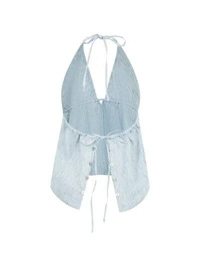 Deiji Studios Stripe-pattern Top In Blue