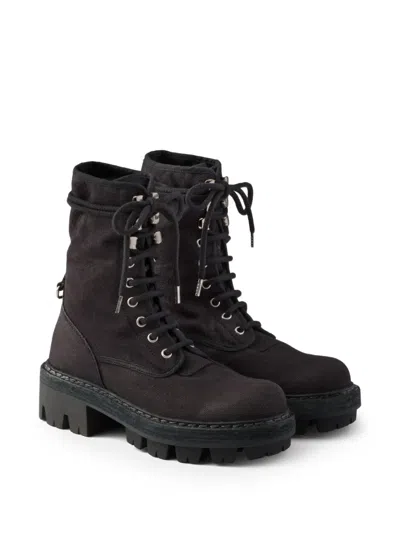 Prada Canvas Ankle Boots