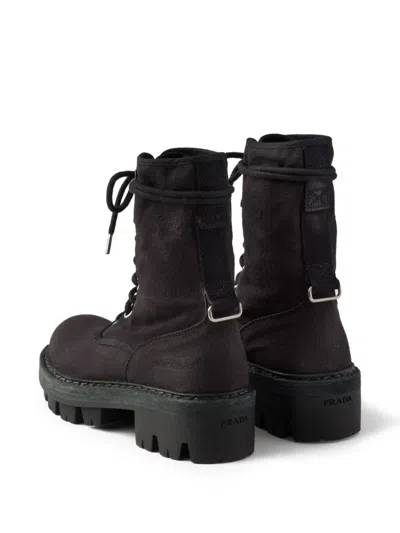 Prada Canvas Ankle Boots