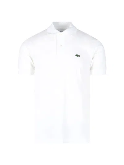 Lacoste Short Sleeve Pima Jersey Interlock Regular Fit Polo Shirt In White