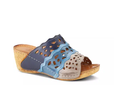 Spring Step Footy Wedge Sandal In Multi