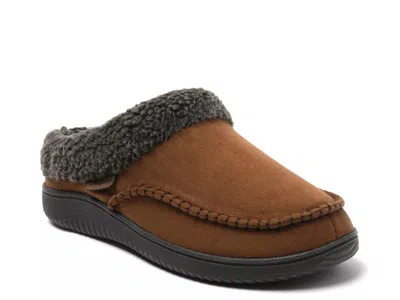 Dearfoams Marshall Microsuede Moc Toe Mens Memory Foam Clog Slippers In Brown