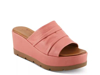 Spring Step Allerton Platform Wedge Slide Sandal In Pink