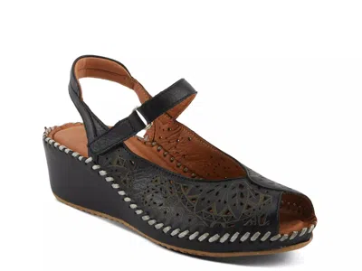 Spring Step Santonio Wedge Sandal In Black