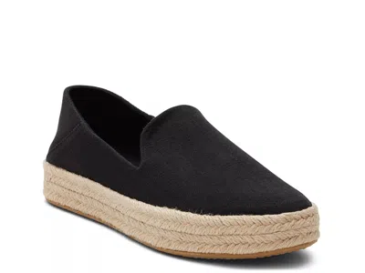 Toms Carolina Platform Espadrille Sneaker In Black