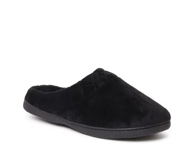 Dearfoams Darcy Quilted Cuff Velour Clog Slipper In Black