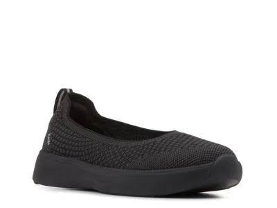 Keds Blisswalk Skimmer Black Knit Slip-on Flat Shoes Rhs7839 In Orange