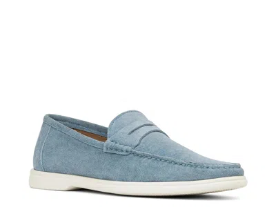 Donald Pliner Clive Moc Toe Penny Loafers In Blue