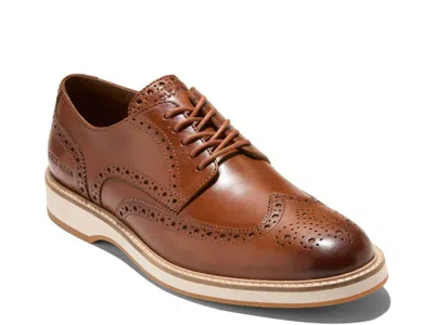 Cole Haan Zerogrand Remastered Wingtip Derby Sneaker In British Tan Ivory