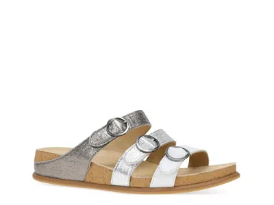 Dansko Campbell Platform Wedge Slide Sandal In Gray