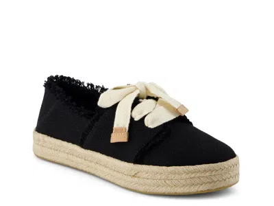 Toms Carolina Lace Up Platform Espadrille Sneaker In Black