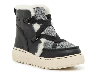 Sorel Womens Ona Ave Alpine Waterproof Black Chalk Boots
