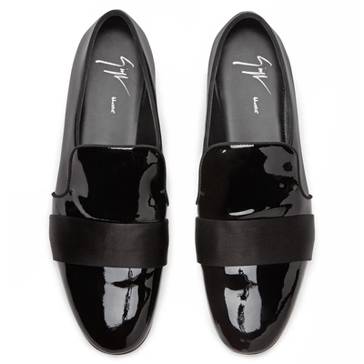 Shop Giuseppe Zanotti - Black Patent Leather Loafer Laurence