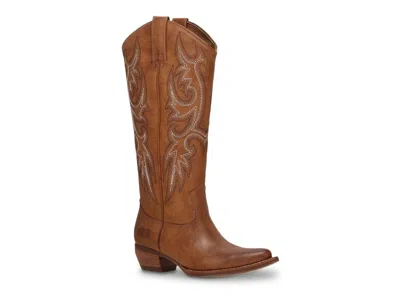 Frye And Co Womens Irlene Stacked Heel Cowboy Boots In Brown