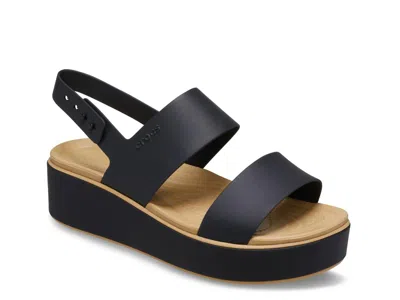 Crocs Brooklyn Low Wedge Matte Wrap Sandal In Blue