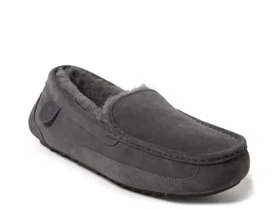 Dearfoams Fireside Melbourne Genuine Shearling Moccasin Slipper In Gray