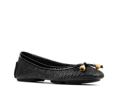 Donald Pliner Rosita Raffia Ballerina In Black