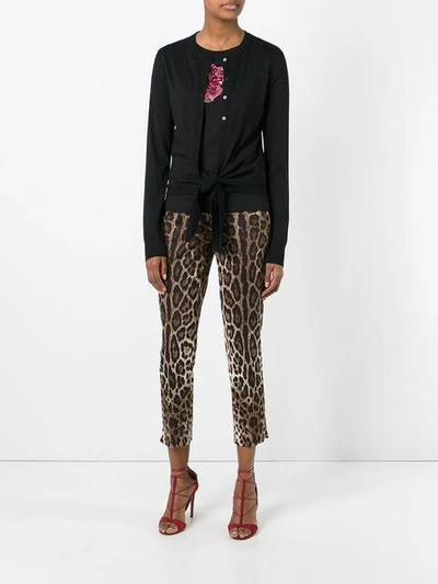 Shop Dolce & Gabbana Leopard Print Cropped Trousers In Neutrals
