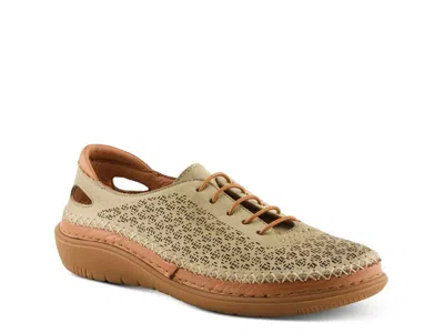 Spring Step Janell Laser Cut Sneaker In Green