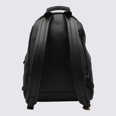 Tom Ford Black Leather Backpack In Black