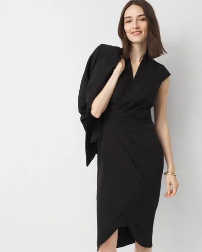White House Black Market Petite Front Twist Sheath Dress In Black
