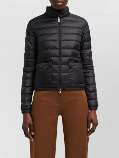 Moncler Lans Short Jacket High Collar Quilting In Black