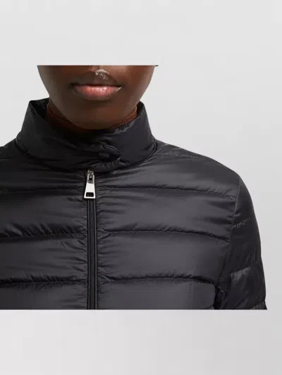 Moncler Lans Short Jacket High Collar Quilting In Black