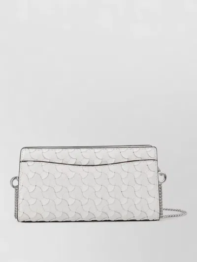 Michael Kors Chain Strap Textured Pattern Crossbody Bag In Silver
