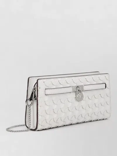 Michael Kors Chain Strap Textured Pattern Crossbody Bag In Silver