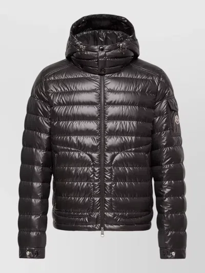 Moncler Lauros Recycled Polyester Down Jacket In Brown