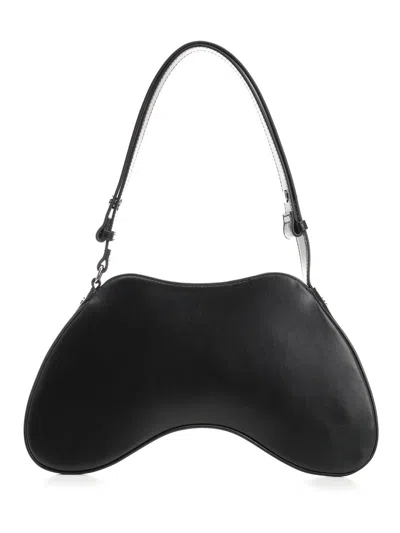 Diesel Shoulder Handbag With Zip Closure And Oval Logo In Black