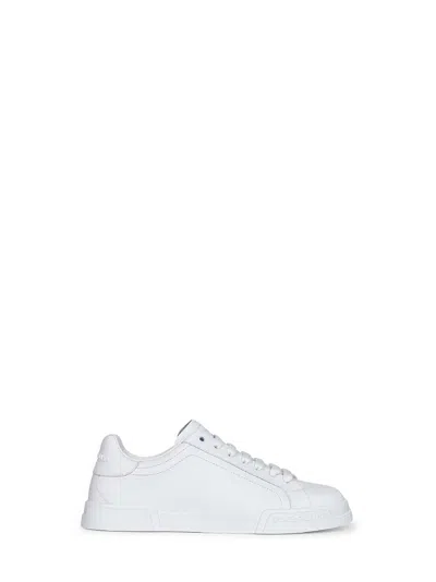 Dolce & Gabbana Portofino Light White Sneakers With Logo Patch On The Tongue And Tonal Logo Lettering On The Heel In