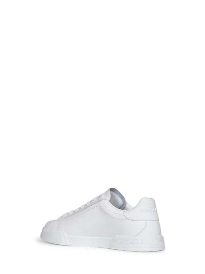 Dolce & Gabbana Portofino Light White Sneakers With Logo Patch On The Tongue And Tonal Logo Lettering On The Heel In