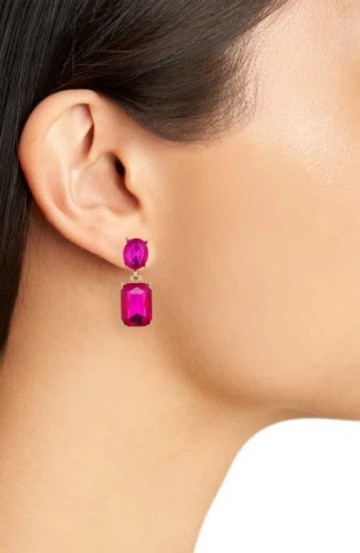Cara Rectangular Drop Earrings In Pink