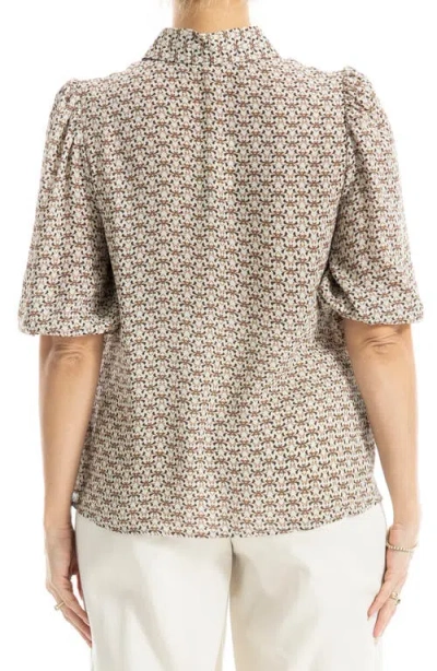 Max Studio Elbow Sleeve Top In Gray