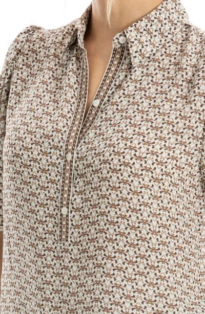 Max Studio Elbow Sleeve Top In Gray