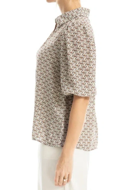 Max Studio Elbow Sleeve Top In Gray