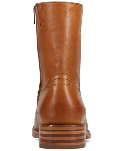 Frye Campus Leather Plain Toe Zip Boot In Brown