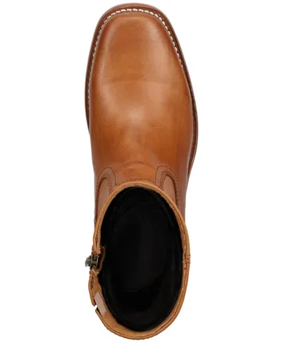 Frye Campus Leather Plain Toe Zip Boot In Brown