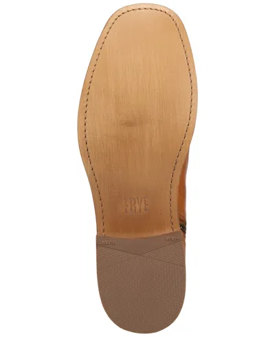 Frye Campus Leather Plain Toe Zip Boot In Brown