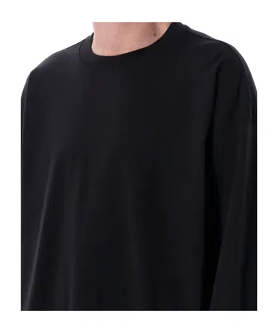 Dries Van Noten Long Sleeve Crew Neck Relaxed Fit T-shirt In Black