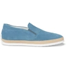 TOD'S RAFFIA-TRIMMED SUEDE SLIP-ON SNEAKERS