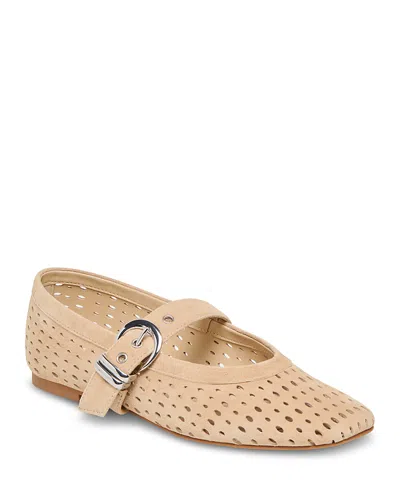 Dolce Vita Mikel Ballet Flats Camel Perforated Suede In Multi