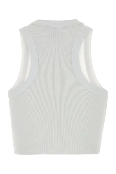 Givenchy White Sleeveless Top With Logo Lettering On The Front In Cotton Stretch Woman In White