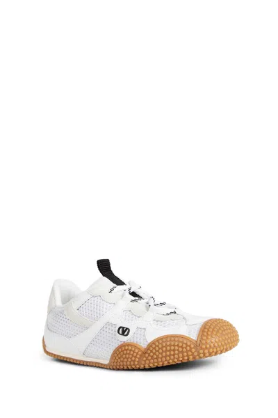 Valentino Garavani Amphibia Sneaker In Rubberised Calfskin And Split Leather Woman White 41