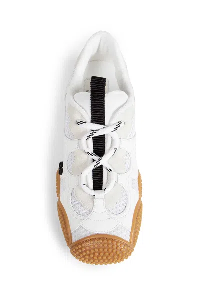 Valentino Garavani Amphibia Sneaker In Rubberised Calfskin And Split Leather Woman White 41